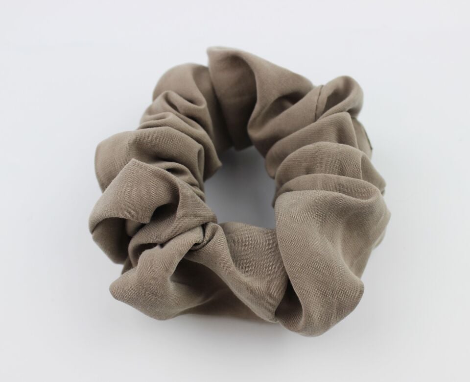 Yumuşak Pamuklu Kumaş Lastik Toka Simit Toka - Vizon