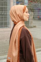 Hint İpek Monogram Şal - Tarçın