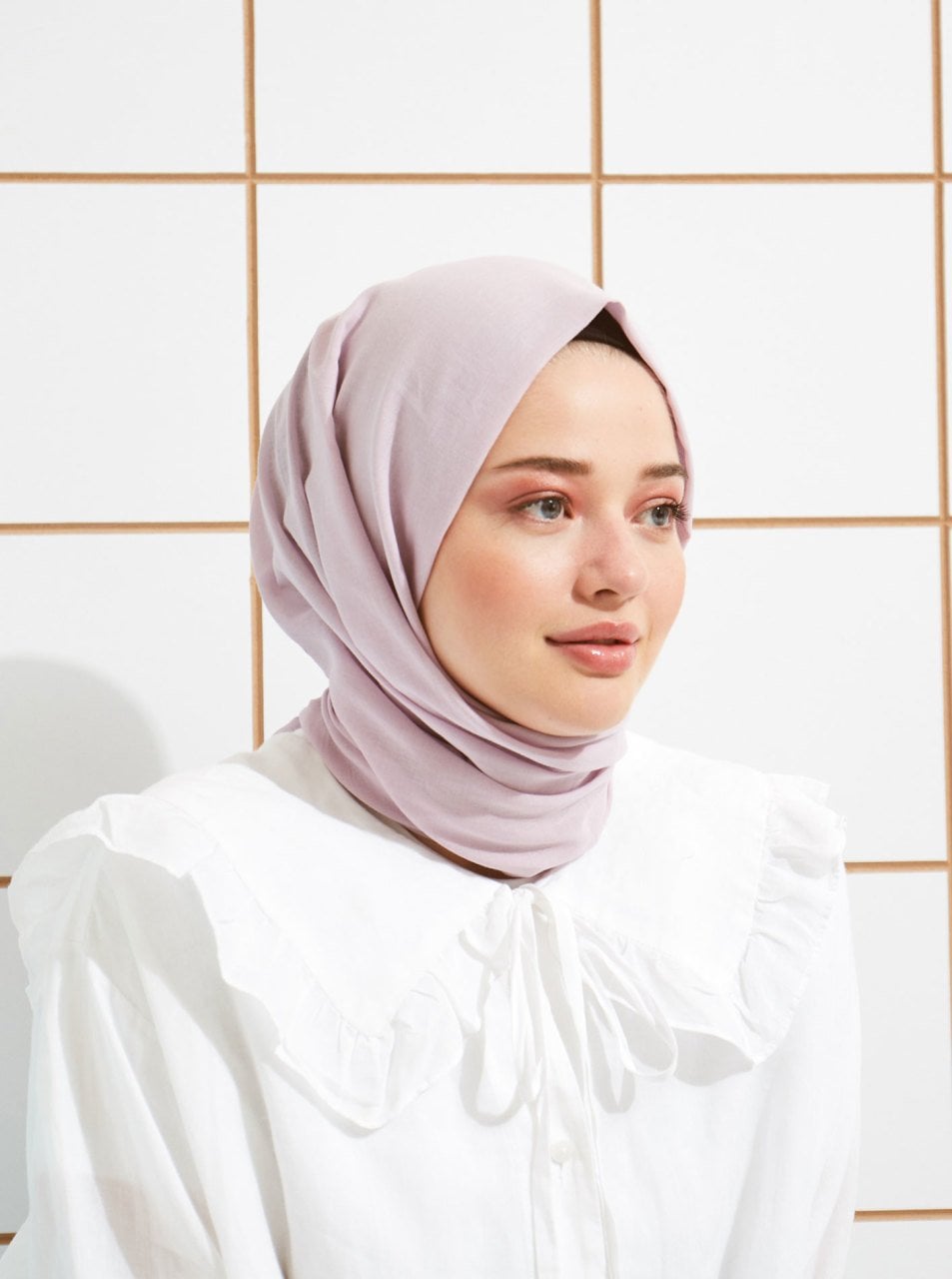 Pamuklu Vual Şal - Lila