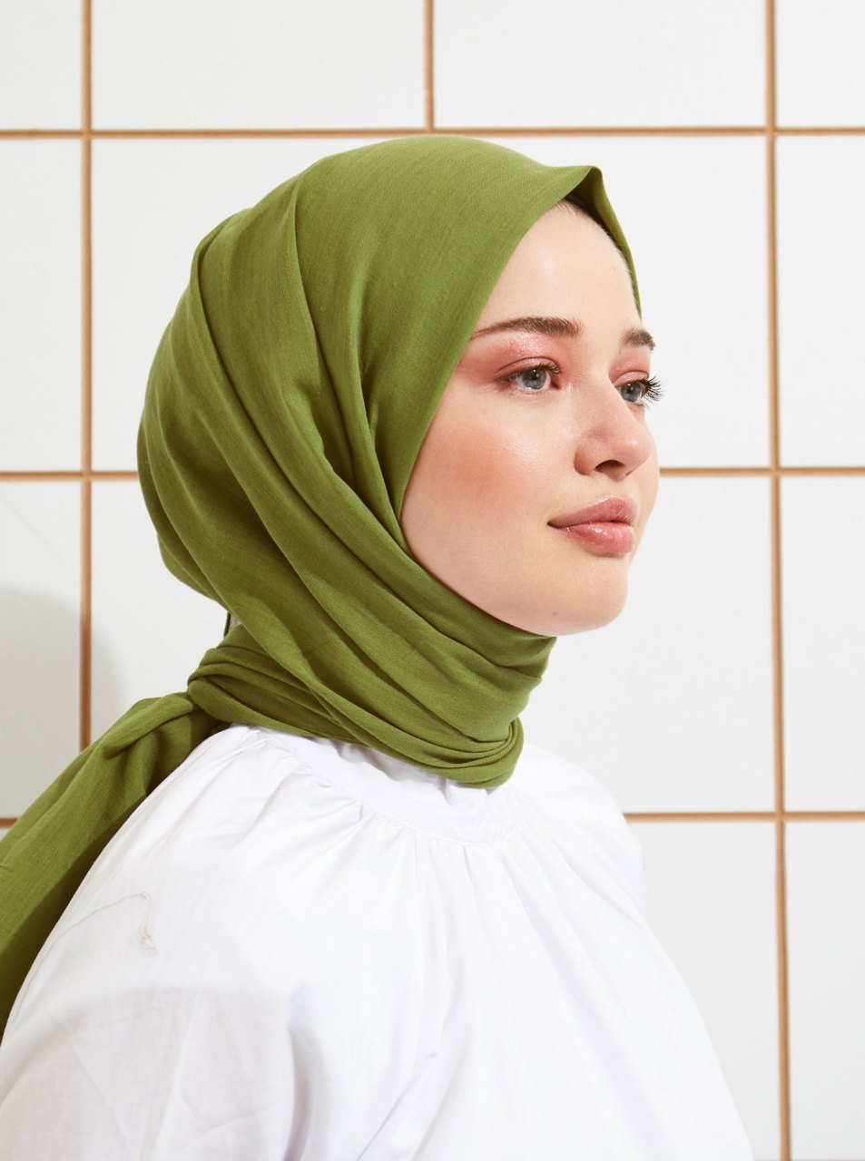Pamuklu Vual Şal - Çimen