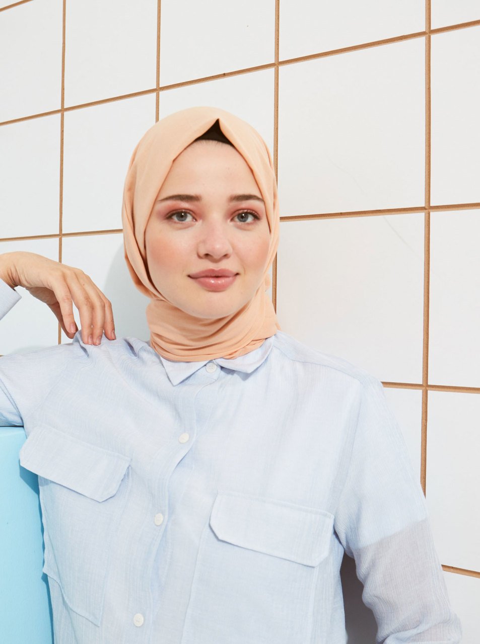 Pamuklu Vual Şal - Yavruağzı