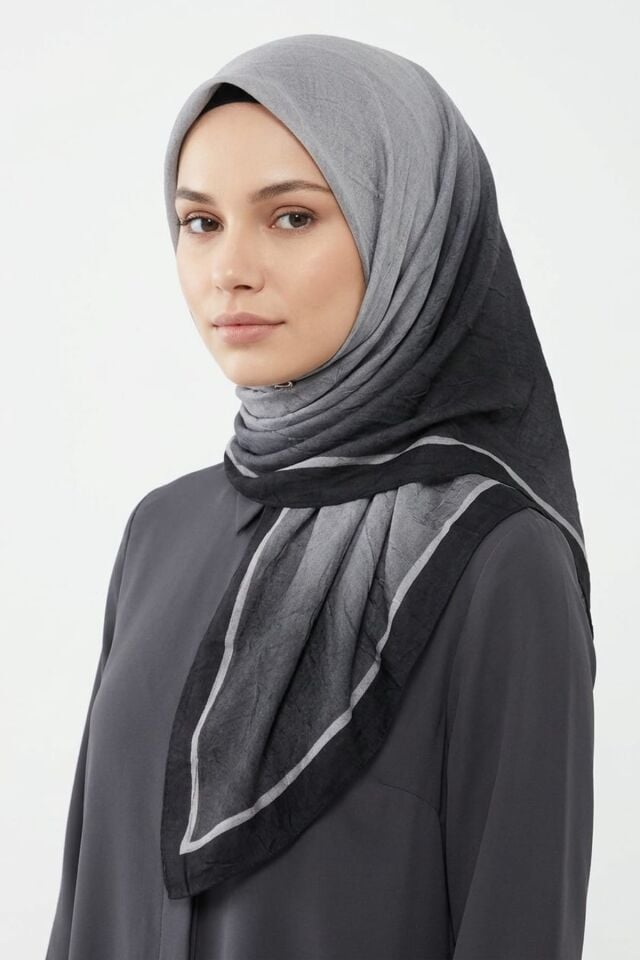 Mirora Desenli Bambu Eşarp - Antrasit