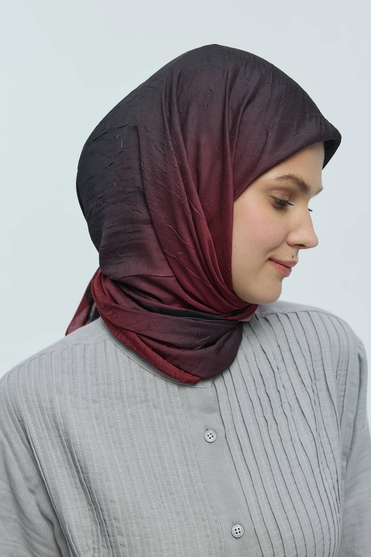 Mirora Desenli Bambu Eşarp - Bordo