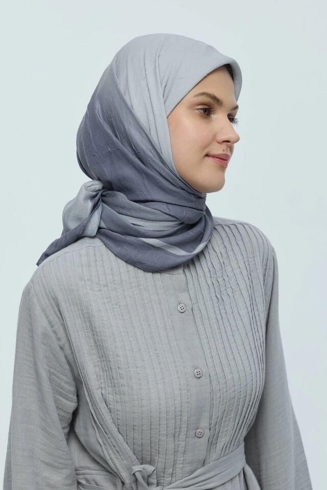 Mirora Desenli Bambu Eşarp - Gri