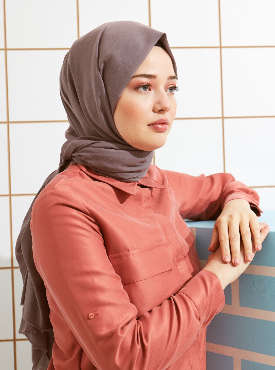 Pamuklu Vual Şal - Kül Bulutu