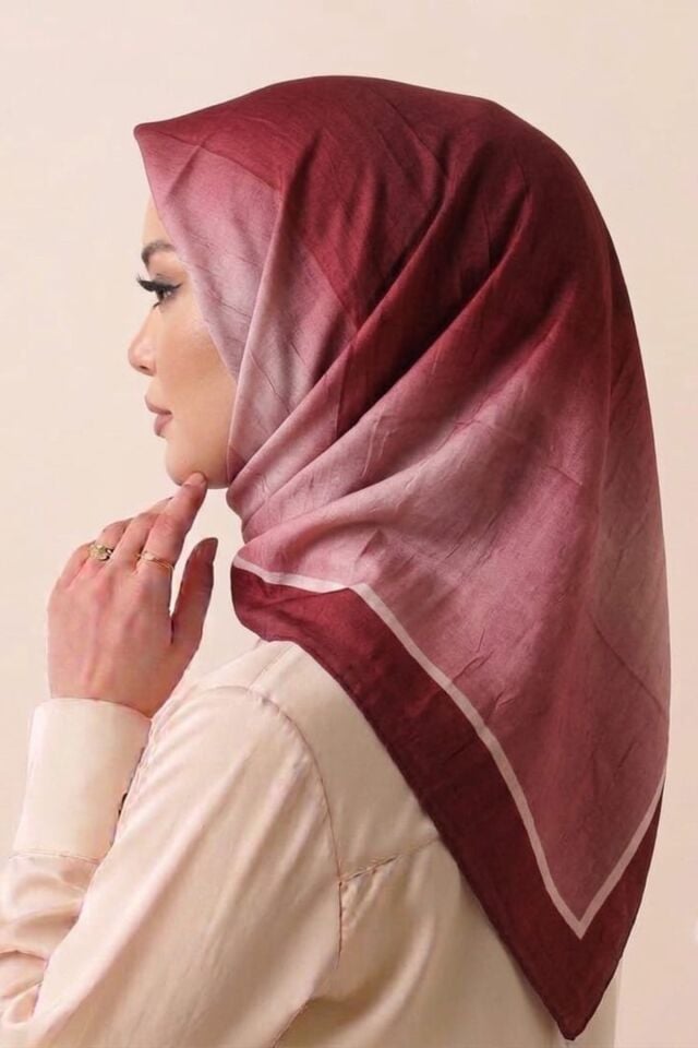 Mirora Desenli Bambu Eşarp - Kırmızı