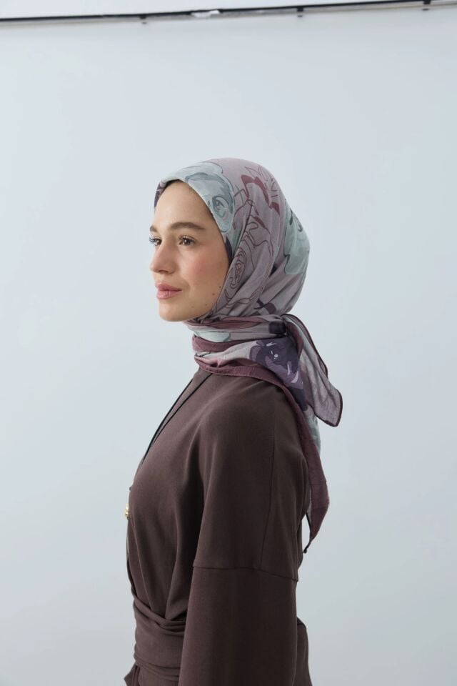 Olyvia Desenli Bambu Eşarp - Marşala