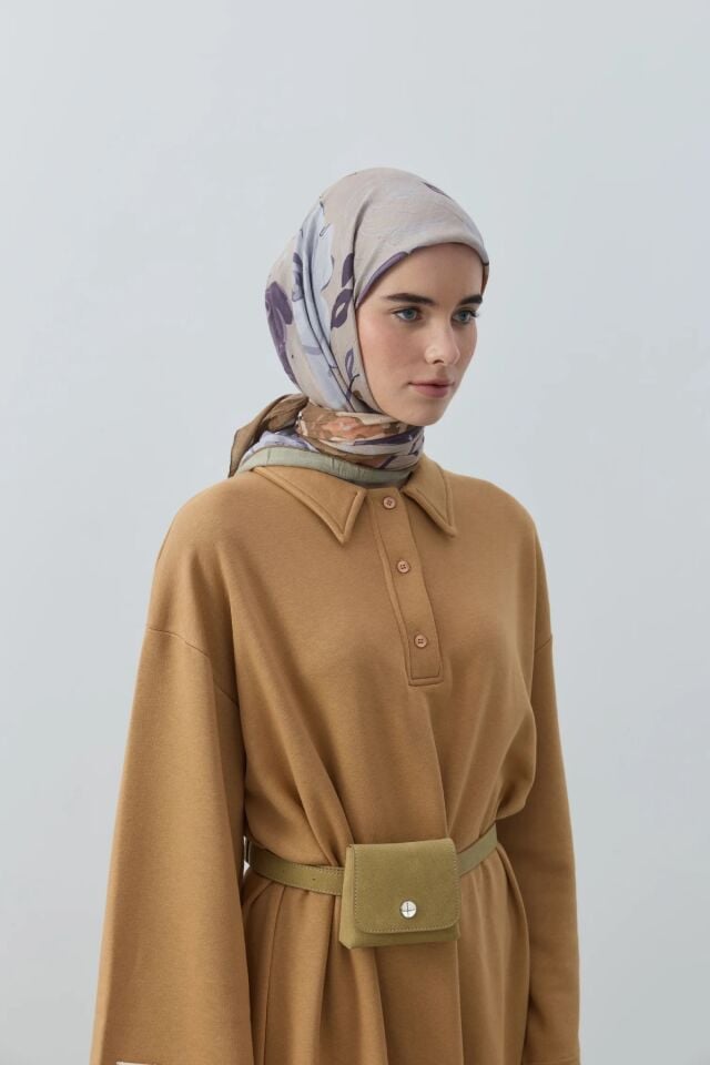 Olyvia Desenli Bambu Eşarp - Tarçın