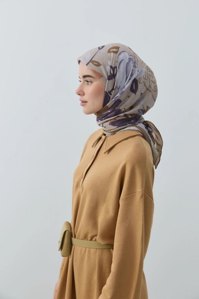 Olyvia Desenli Bambu Eşarp - Tarçın