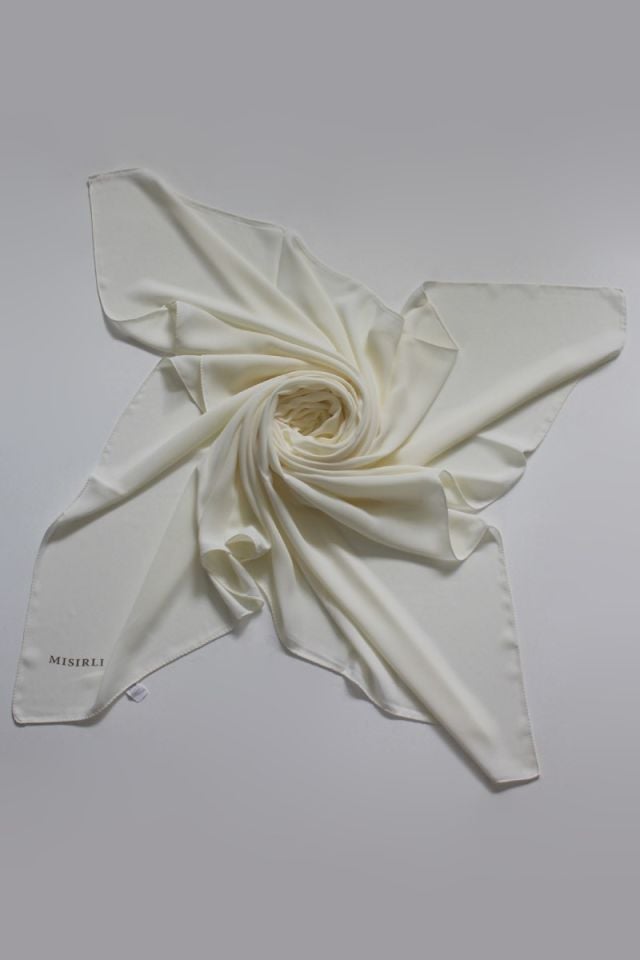 Queen Krep Büyük Boy Eşarp - Krem