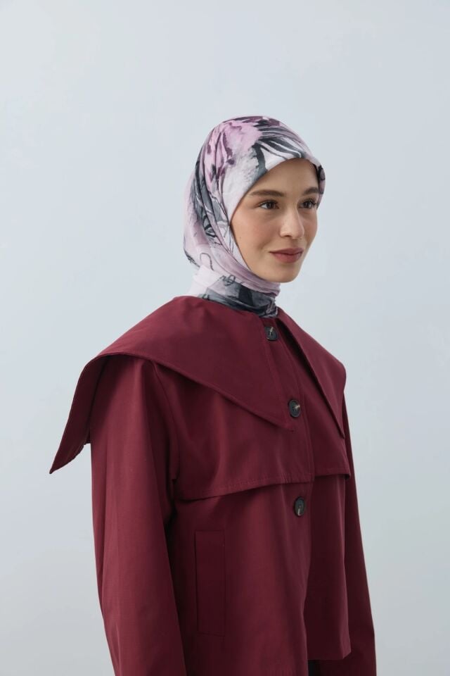 Seraphy Desenli Bambu Eşarp - Eflatun