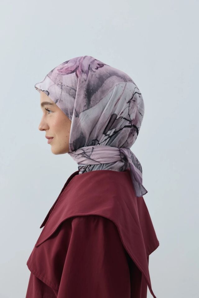 Seraphy Desenli Bambu Eşarp - Eflatun
