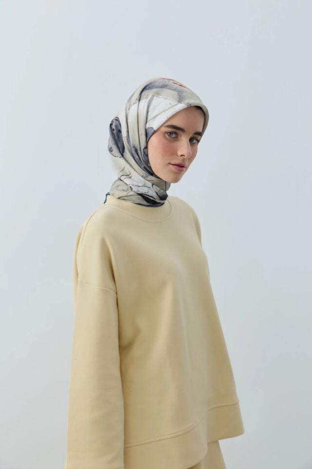 Seraphy Desenli Bambu Eşarp - Siyah
