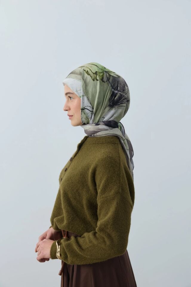 Seraphy Desenli Bambu Eşarp - Toprak