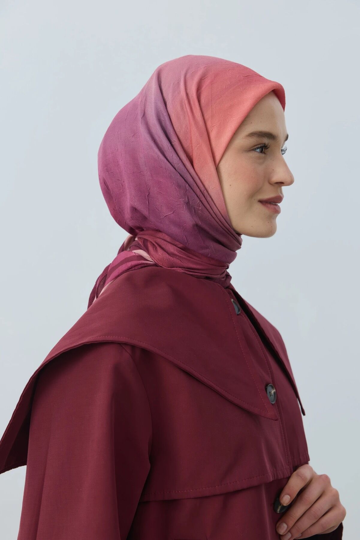 Orelia Desenli Bambu Eşarp - Bordo
