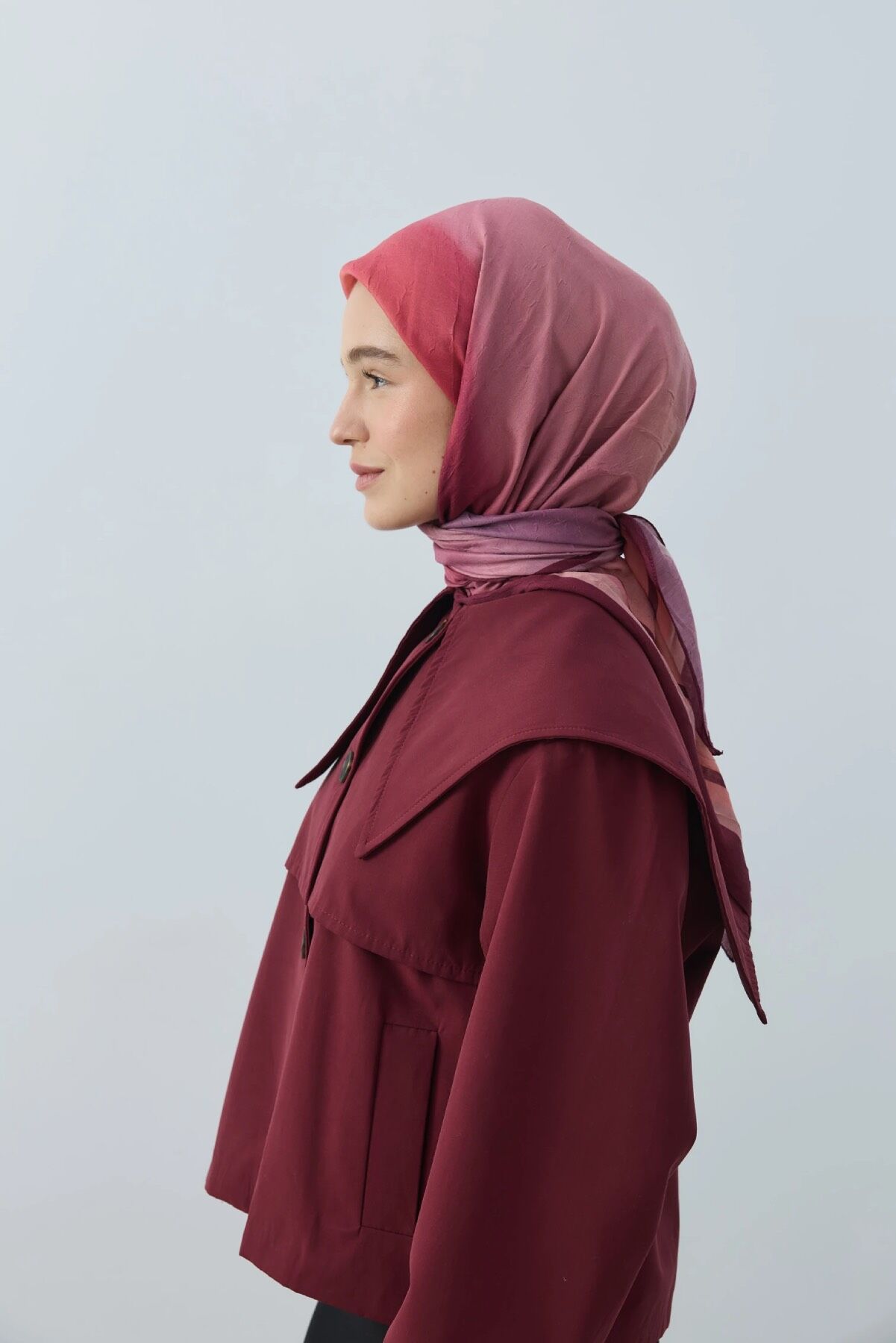 Orelia Desenli Bambu Eşarp - Bordo
