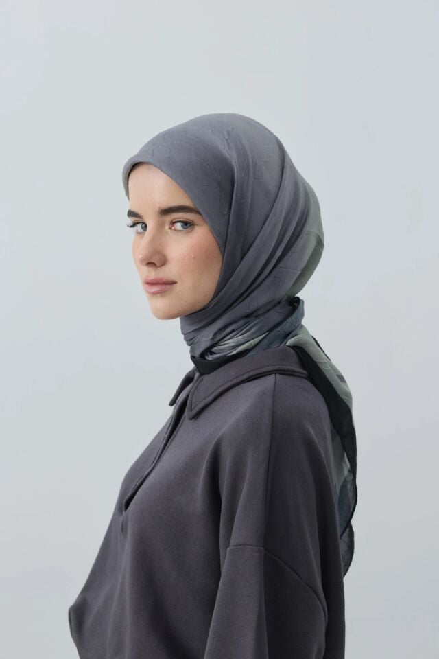Orelia Desenli Bambu Eşarp - Siyah Yeşil