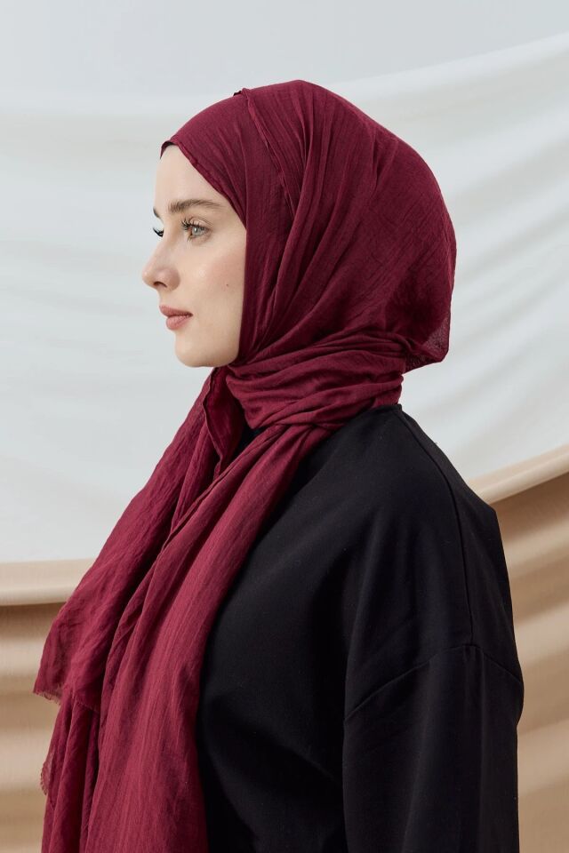 Aya Pamuk Şal - Bordo