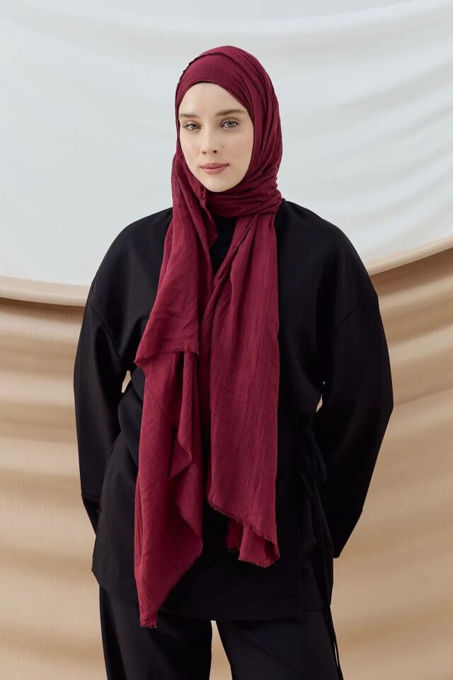 Aya Pamuk Şal - Bordo