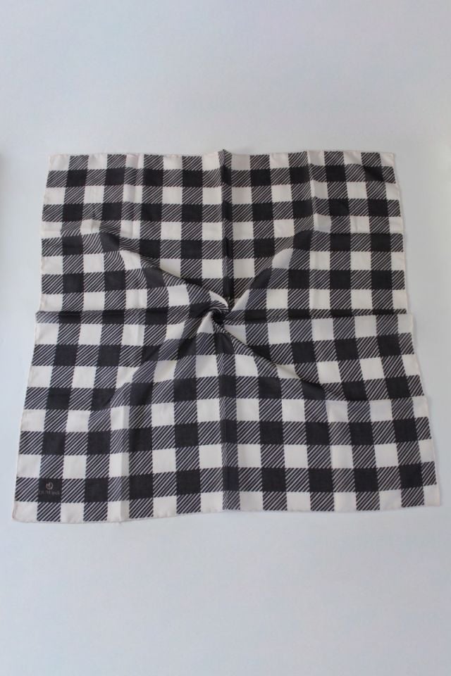 Ekose Desen Soft Eşarp - Beyaz