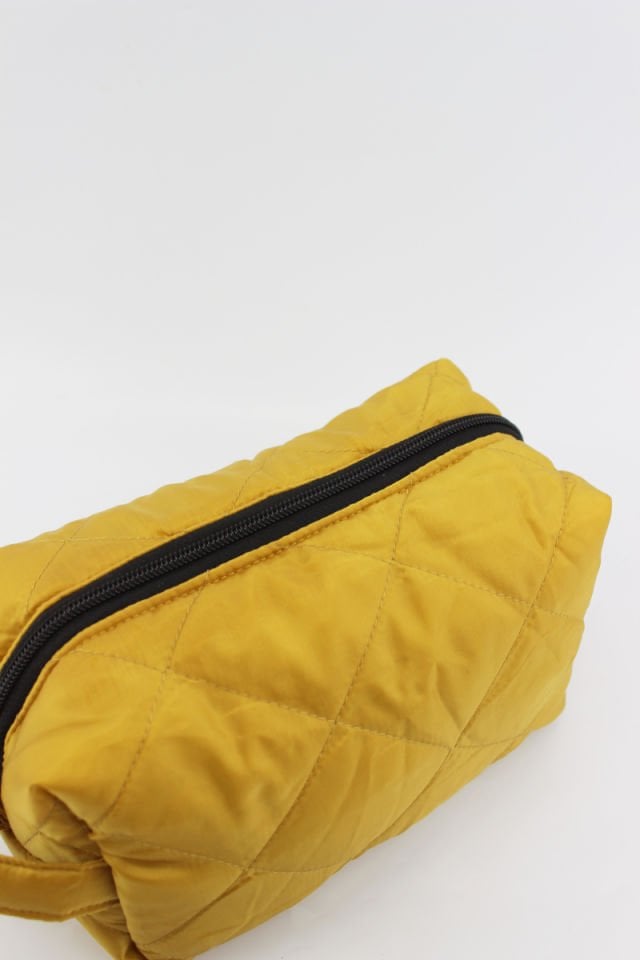 Kapitone Desenli Çok İşlevli Hardal El Cüzdanı