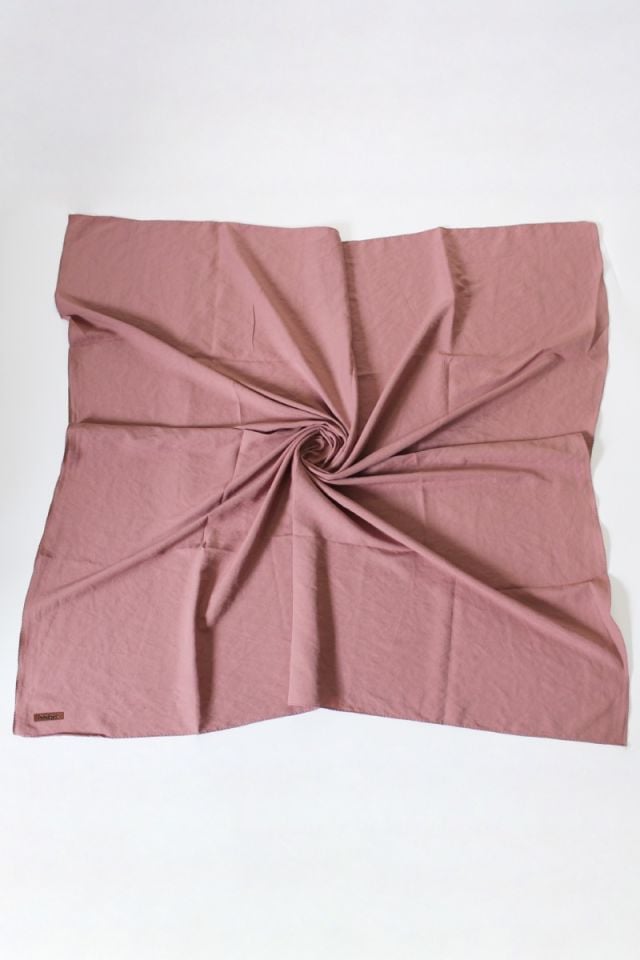 100x100 Pamuk Caz Eşarp - Gül Kurusu