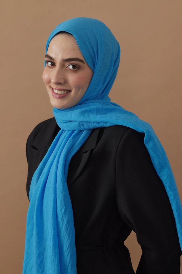 Pamuk Kraş Şal - Marin