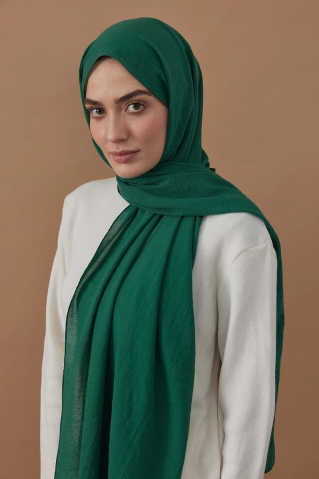 Pamuk Kraş Şal - Pastel Yeşil