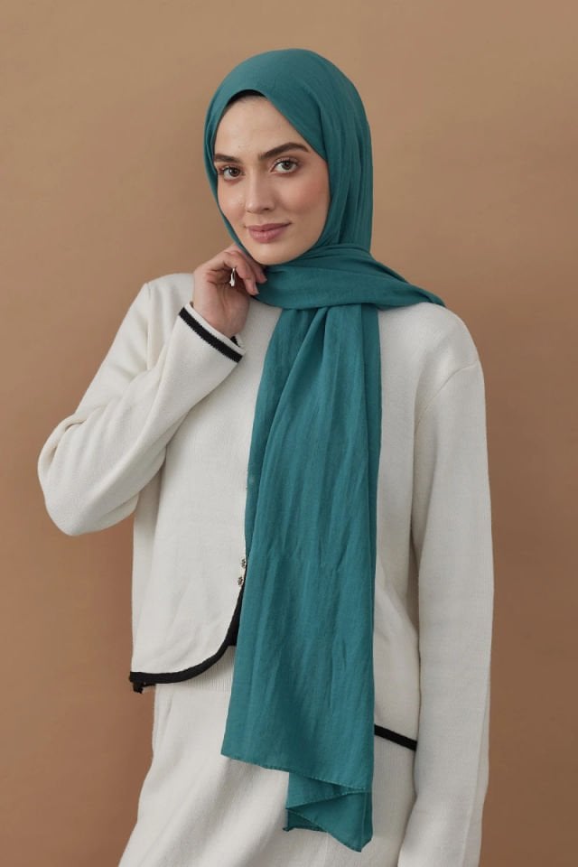 Pamuk Kraş Şal - Soft Yeşil