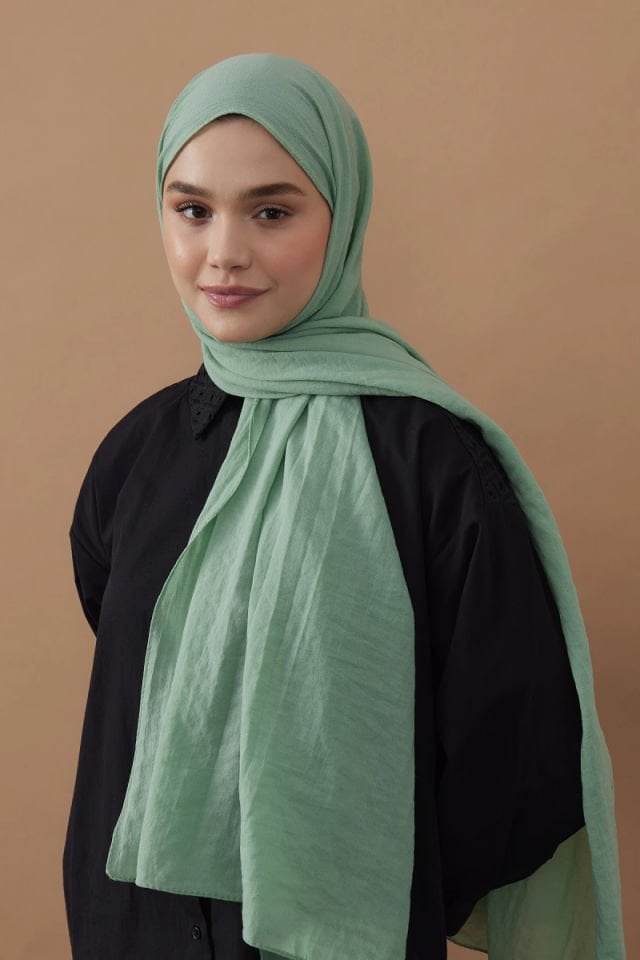 Pamuk Kraş Şal - Su Yeşili