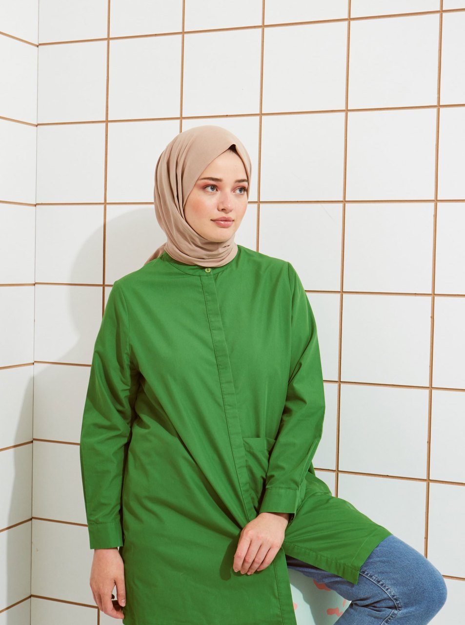 Pamuklu Vual Şal - Deve Tüyü