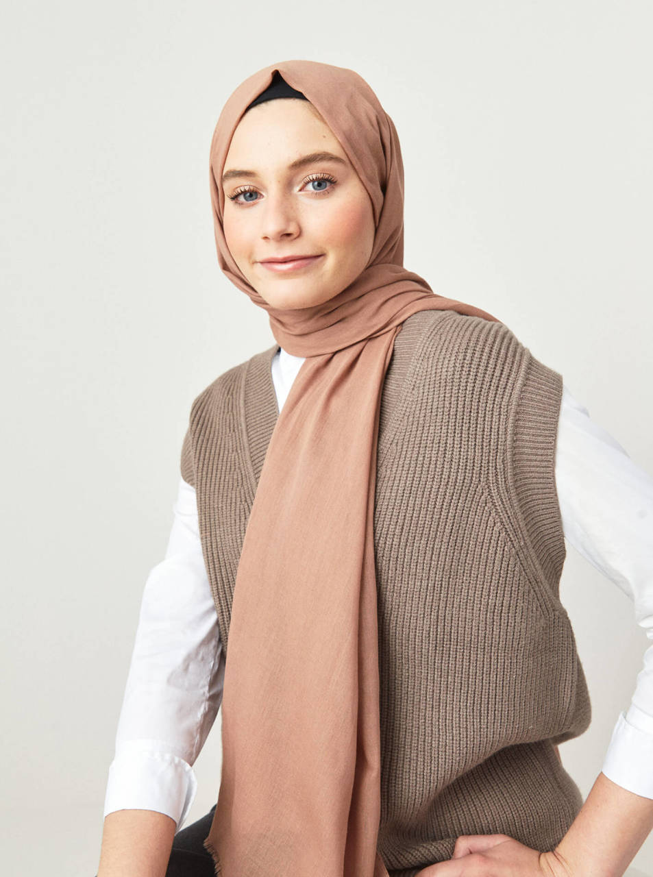 Pamuklu Vual Şal - Boz