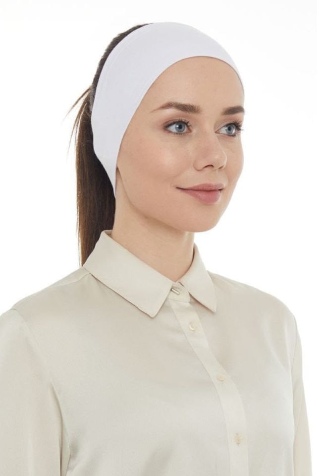 Silikonlu Bandana Bone - Beyaz