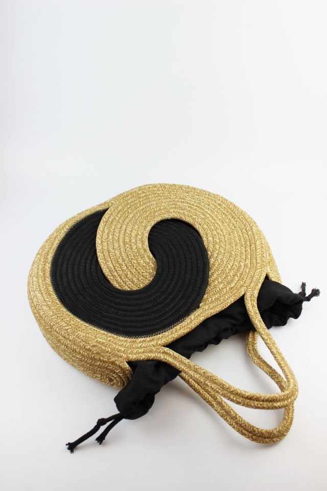 Büyük Boy Keseli Sonsuzluk Model Hasır Kadın El Çantası 37x27x9 Cm