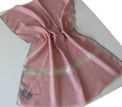 Simli Abiye Tek Şerit Şal - Pembe