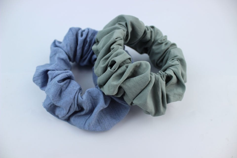 İkili Yumuşak Kumaş Lastik Toka Seti Simit Toka - Mavi, Küf Yeşili