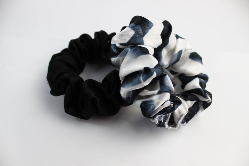 İkili Saten Kumaş Lastik Toka Seti Simit Toka - Siyah, Antrasit