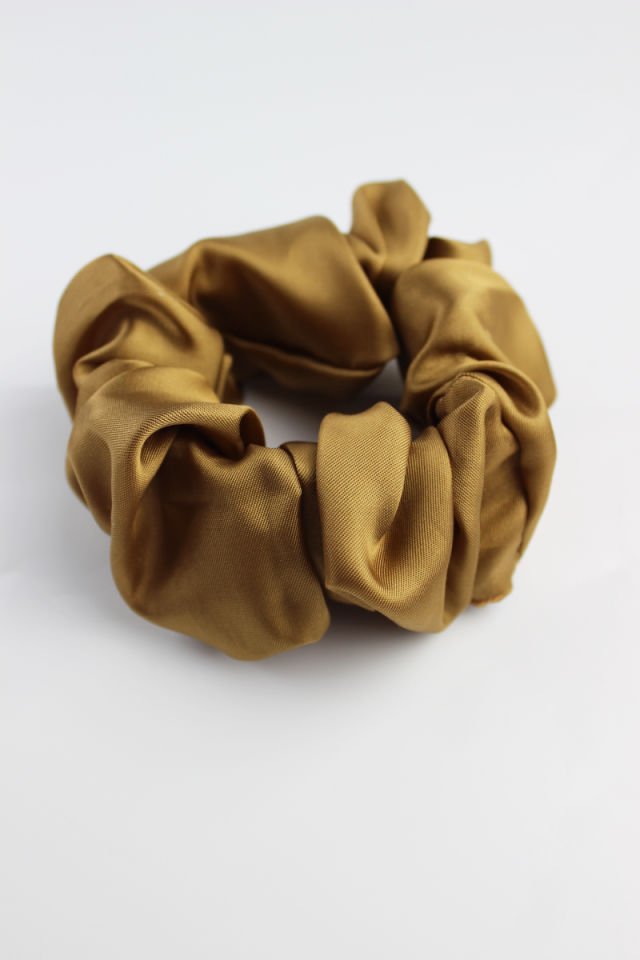 Saten Kumaş Lastik Toka Simit Toka - Hardal