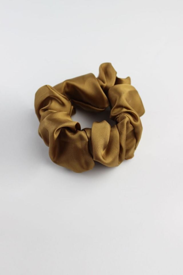 Saten Kumaş Lastik Toka Simit Toka - Hardal