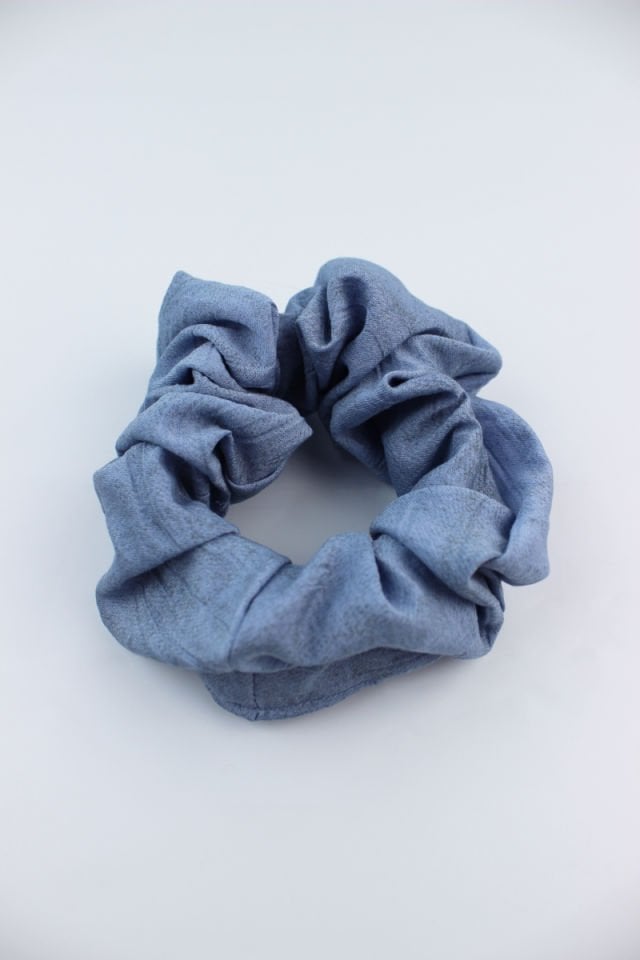 Yumuşak Kumaş Lastik Toka Simit Toka  - Mavi