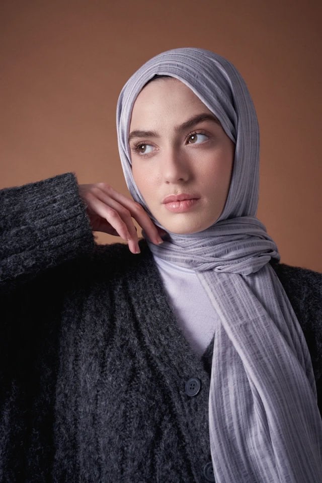 Misto Pamuk Şal - Açık Gri