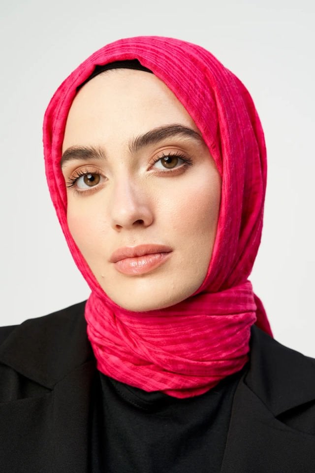 Misto Pamuk Şal - Fuşya