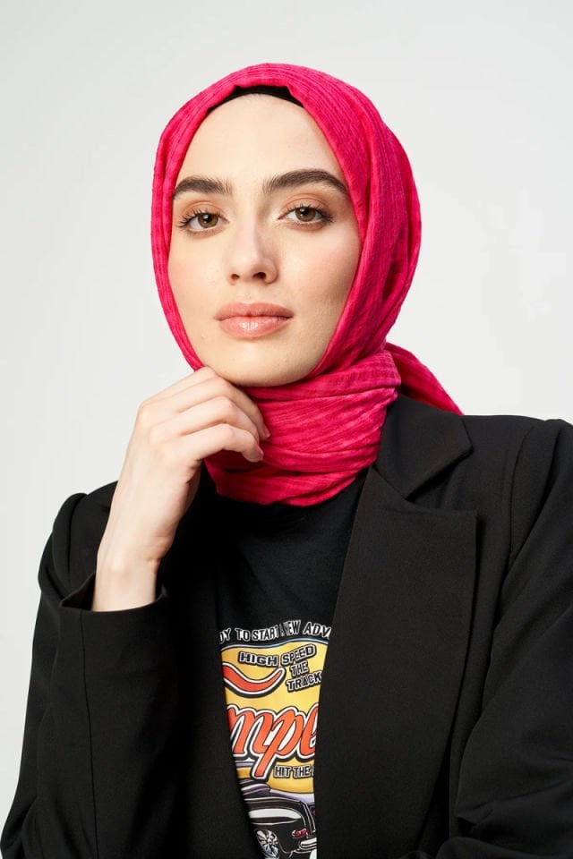 Misto Pamuk Şal - Fuşya