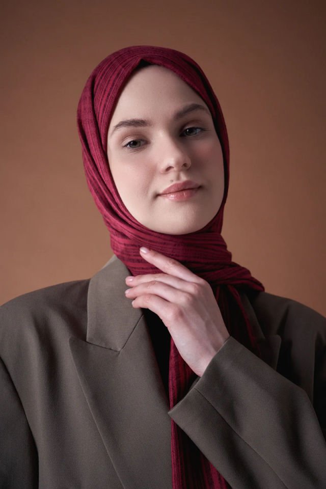 Misto Pamuk Şal - Kırmızı