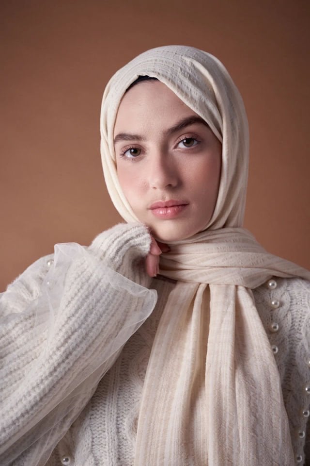 Misto Pamuk Şal - Krem