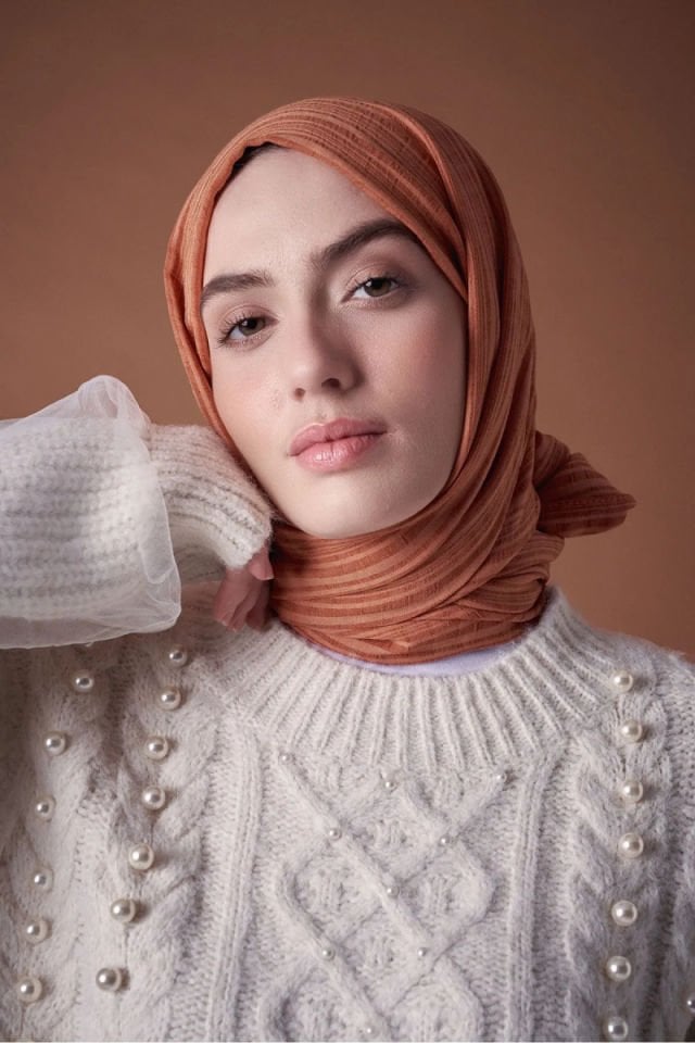 Misto Pamuk Şal - Soft Turuncu