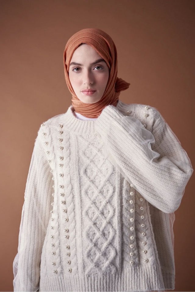 Misto Pamuk Şal - Soft Turuncu