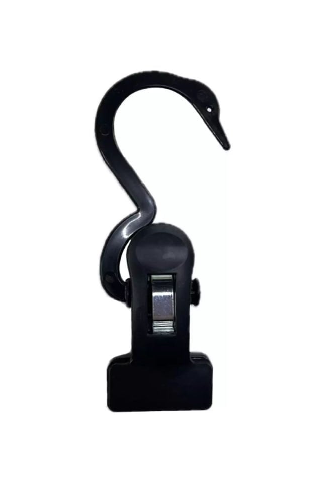 Mandallı Plastik Eşarp Askısı - Siyah