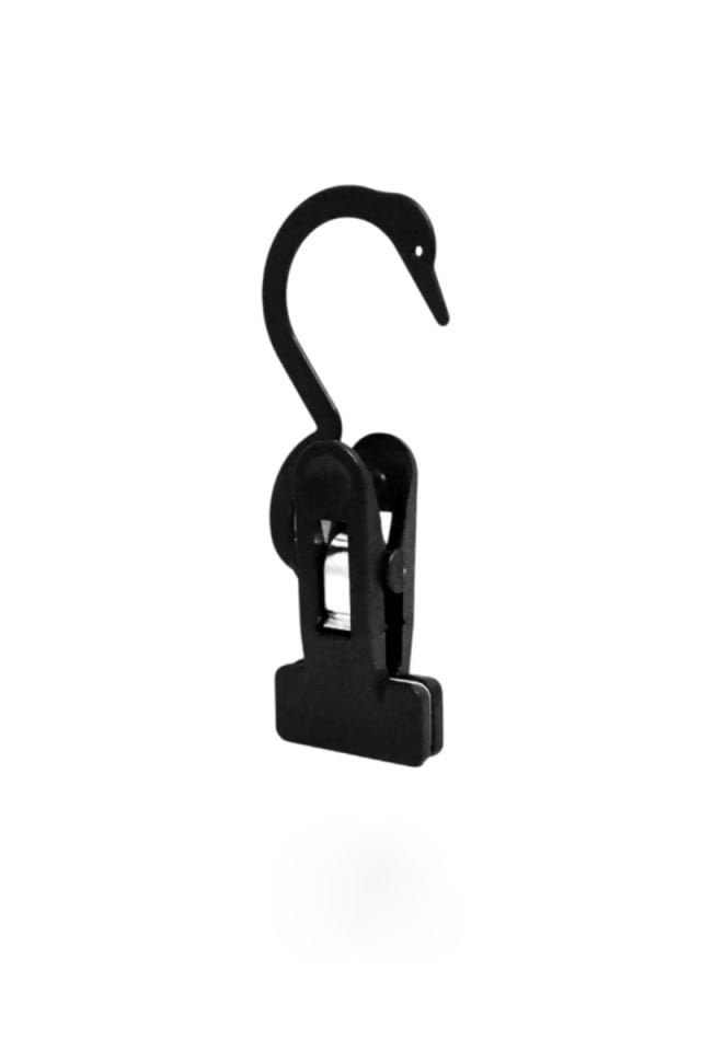 Mandallı Plastik Eşarp Askısı - Siyah