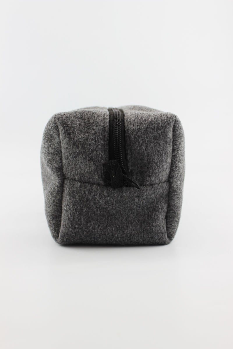 Düz Renk Çok İşlevli Antrasit Kaşe Kumaş El Cüzdanı